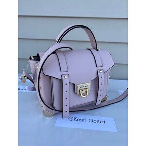 Michael Kors satchel manhattan medium leather powder blush